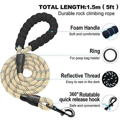 haapaw Dog Harness with Leash Set, No Pull Adjustable Reflective Step-in Puppy Harness with Thickened Padded Vest for Extra-Small/Small Medium Dogs - color: Beige, size: S