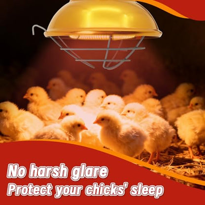 Dual Watt Heat Lamp for Chickens, Carbon Fiber Bulb (175/350W) | Chicken Coop Heater, 2 Temperature Adjustable, Hanging Heat Lamp for Chicks, Pets and Poultry
