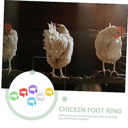 Yardwe 360pcs Chick Identification Rings Poultry Racing Bands Foot Rings for Chicken Poultry Reusable Material Random Color