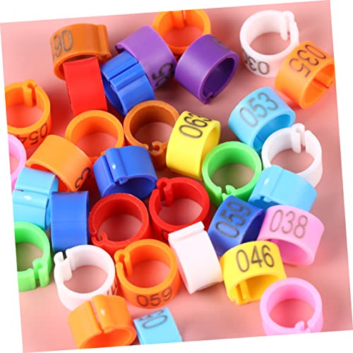 LIOOBO 100PCS 8mm Plastic Bird Foot Rings for Pigeons and Parrots Numbered Identification Rings Sturdy Leg Bands for Bird Supplies
