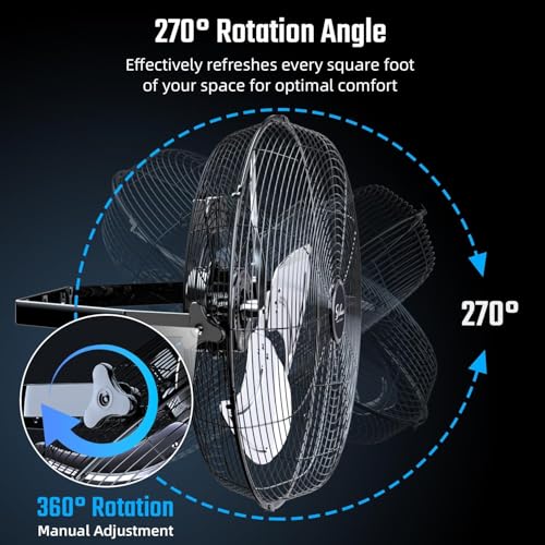 Simple Deluxe 18 Inch Industrial Wall Mount Fan, 4200 CFM 3 Speed Commercial Ventilation Metal Fan for Warehouse, Greenhouse, Workshop, Patio, Factory and Basement - High Velocity, 2Pack - size: 18 inch-NEW, style: 2 Pack