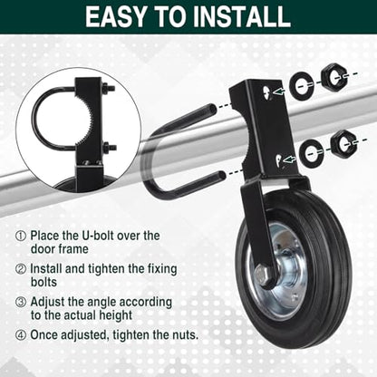 Farm 2 Way Gate Latch and 6" Farm Gate Wheel Heavy Duty Lockable Livestock Cattle Hardware Anti-sag for Ranch Horse Corral, Screws and Instructions Included