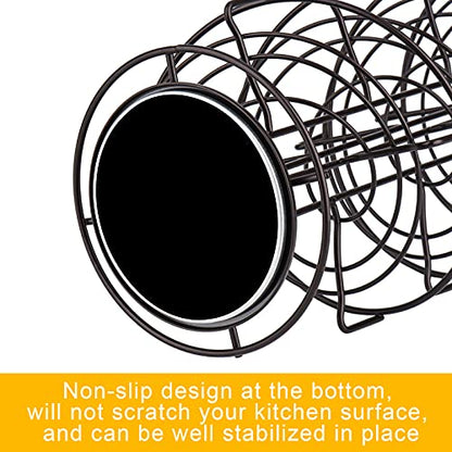 Toplife Spiral Design Metal Egg Skelter Dispenser Rack, Storage Display Rack, Brown - color: Brown