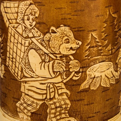 STP GOODS Birch Bark Container, Storage container, Kitchen Container Money to the House Birch Bark (Fairytale Design) - color: Fairytale Design
