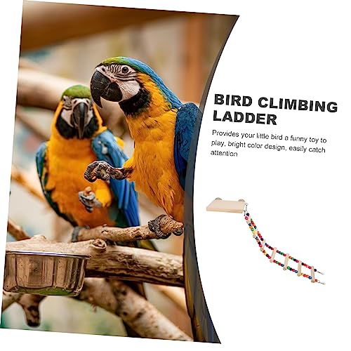 FRCOLOR 2pcs Bird Ladder Toy with Platform for Parrots and Birds Easy to Install Natural Wood and Climbing Activities
