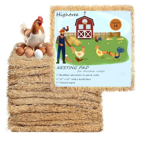 Premium Laying Hen Nesting Pads Laying Hen Nest Box Pads Aspen Excelsior Pads Nesting Pads Aspen Bedding s for Chicken Nesting Box and Rabbit Hutch 13" x 13" (12)