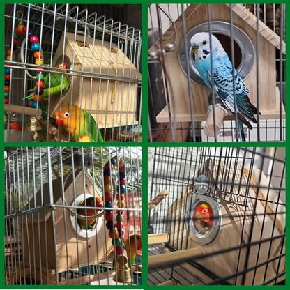 kathson Parakeet Nesting Box,Bird Nest House,Parrots Breeding Mating Hut,Cockatiel Nesting Box for Budgie,Lovebirds,Conure,Canary,Finch and Small Medium Birds,L - size: L