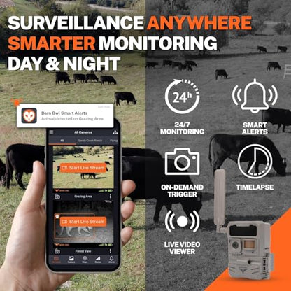 Barn Owl RangeCam Cellular Security Camera System – Off-Grid Monitoring with Solar Power, No WiFi, Works on All U.S. Networks – Farm, Ranch & Property Surveillance (RangeCam Live) - style: RangeCam Live