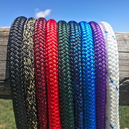 PARELLI 12 Foot Training Rope - Strong Everyday Use All-Purpose Horse Lead Rope with Loop & Latigo Popper | 9/16" Diameter Smooth Yachting Braid, Red - color: Red