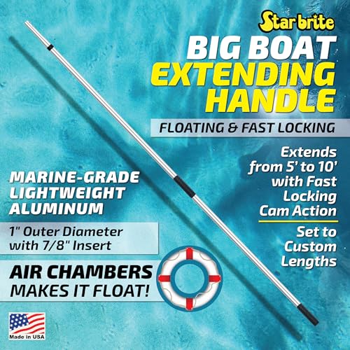 STAR BRITE Extend-A-Brush Handles - Fixed & Telescoping Floating Handles - Quick Connect for Boat, RV, Pool, Auto, Home Cleaning - Durable, Versatile Extension Handles for Multiple Accessories - style: 5'-10' Big Boat Extend-A-Brush