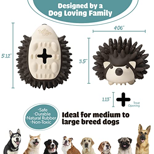 Bella Boo Pets Interactive Dog Toy for Strong Chewers - Freddy The Hedgehog All-in-One Treat Ball + Food Dispensing Slow Feeder Dog IQ Puzzle + Dental Chew Toy for Medium and Large Breed Dogs (Pink) - color: Pink