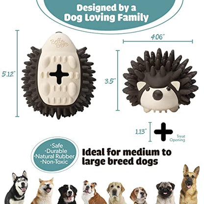 Bella Boo Pets Interactive Dog Toy for Strong Chewers - Freddy The Hedgehog All-in-One Treat Ball + Food Dispensing Slow Feeder Dog IQ Puzzle + Dental Chew Toy for Medium and Large Breed Dogs (Pink) - color: Pink