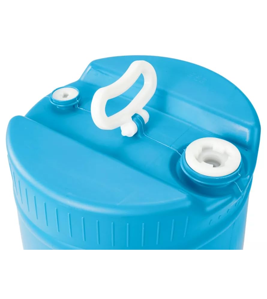 15 Gallon Drum | Tight Head Drum | Water Storage | Chemical Storage | 2" & 3/4" Fittings | Food Grade | BPA Free | HDPE |UN Rated | (Blue, 15 Gallons) - color: Blue