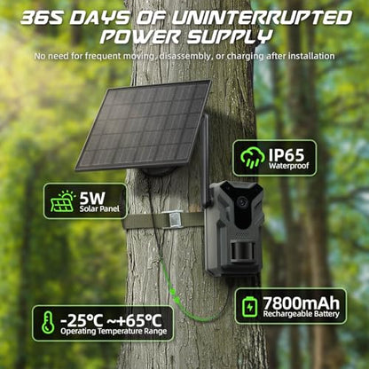 4G LTE Solar Trail Camera – No-Glow Night Vision, Live Feed & Two-Way Audio for Wildlife Monitoring