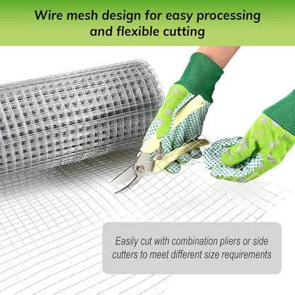 Cieex Hardware Cloth, 1/2inch 23Ga 16in x 50ft Chicken Wire Fencing, Galvanized Welded Chicken Wire Mesh for Chicken Coop Poultry Netting Garden, Predator Proof Chicken Wire Fence Roll