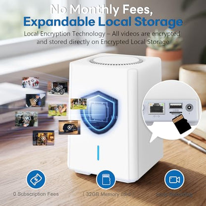 4K Security Cameras Wireless Outdoor with Local Storage Base,No Subscription Required,Solar-Powered,Home Security Cameras System with 360° Pan&Tilt,Auto Tracking,5G & 2.4G Router Compatible,1 Cam kit - size: 1 Cam kit