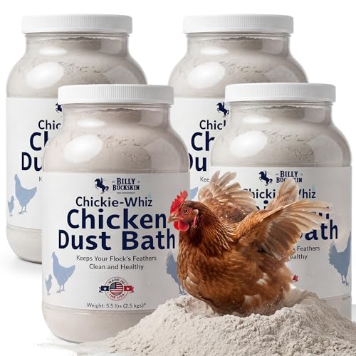 4 x 5.5lb Chickie Whiz Dust Bath, All-Natural Chickie Whiz Dust Bath Powder for Chickens for Healthier Chicken Eggs, Clean, Healthy Chickens Other Small Pet Animals by Billy Buckskin Co. - size: 4 x 5.5 LB