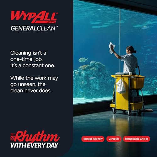 WypAll GeneralClean X50 Cloths Cleaning Wipes (35015), Jumbo, Strong Towels for Extended Use, White (1 Roll of 1,100 Sheets, 1,100 Sheet Total) - size: 1 Count (Pack of 1100), style: Jumbo Roll