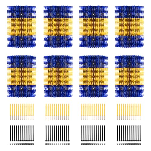 Extra Large Size Livestock Scratching Brush, Upgraded Horse/Goat/Cow/Cattle Scratcher Brush for Grooming, Itch Relief Horse Scratcher Brushes Kit with Two Sets of Mounting Screws(8-Pack,Yellow) - color: Yellow, size: 8-Pack