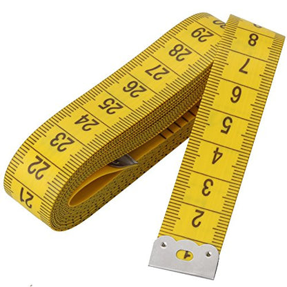 Wisdompro120-Inch(300cm) Soft Tape Measure for Sewing Tailor Cloth, Body Measurement - Indexed in Metric and Standard Units, Convenient 0.75 Inch Wide PVC Fiberglass Ruler - Yellow - color: 120 Inch, 1 Pack Yellow