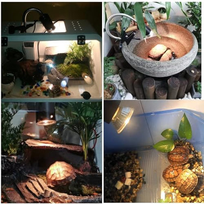 Heat lamp for reptiles，UVA UVB Turtle Heating Lamp with Two Heat Bulbs, Turtle Basking Light with 360° Rotatable Hose & Clamp & Adjustable Switch for Bearded Dragon Reptiles Turtle Lizard Snake - style: Reptile Heat Lamp