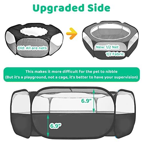 Guinea Pig Playpen with Cover, Bunny Playpen with Top & Large Rabbit Litter Box, Small Animal Potty Trainer