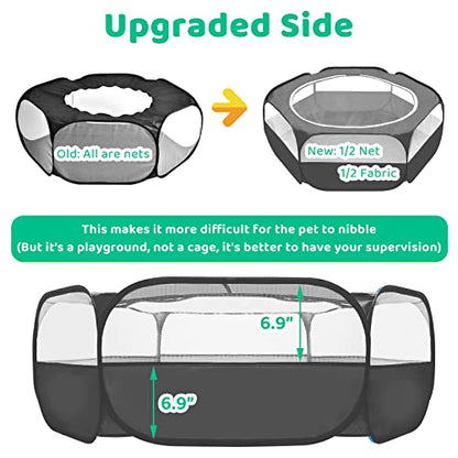 Guinea Pig Playpen with Cover, Bunny Playpen with Top & Large Rabbit Litter Box, Small Animal Potty Trainer