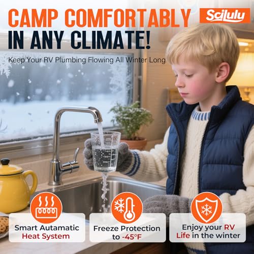 75FT Heated Water Hose for RV, Freeze Protection to -45°F, Lead-Free & BPA-Free, Safe Hose for Campers, Gardening, Livestock, Home Use - size: 75ft