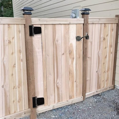 HOME MASTER HARDWARE Self-Closing Gate Kit Black - 3.5 in Spring Tee Hinges 2 Pack + Self-Adjusting Gate Latch 1 Pack