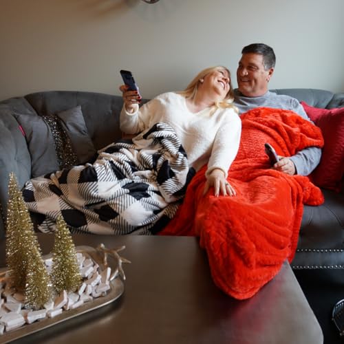 PediPocket Patented Foot Pocket Blanket – 50” x 70” with 20” Deep Foot Pocket, Plush Velvety Fleece Blanket, Everyday Luxurious Comfort, Machine Washable,Gift Idea – Pleasingly Plaid (Non-Electric) - color: Pleasingly Plaid