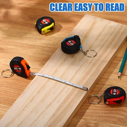 Copkim 36 Pcs Father's Day Dad Gifts Mini Tape Measure Keychain Bulk Retractable Measuring Tape with Slide Lock 3 Ft/ 1m Portable Pocket Small Tape Measure for Dad Party Favors
