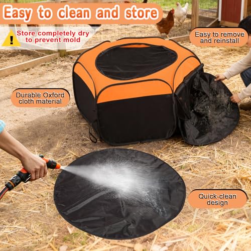 Brooder Box for Chicks Starter Kit,Dual Doors Chicken Brooder Playpen with Chick Heating Plate,Nesting Pad,Feeder & Waterer,Portable Chick Enclosure for Baby Chicks,Ducks & Quail,Holds Up to 15 Chicks