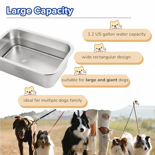 PEDAY Automatic Dog Waterer for Large & X-Large Dogs, Human Grade 18/8 Stainless Steel, Water Bottle Not Included - size: 1.2 gallon