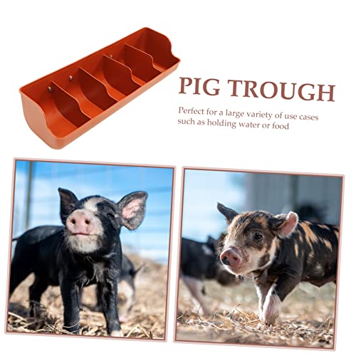 1piece Pig Feeding Trough Compartments Plastic Pig Feeder for Easy Feeding and Cleaning for Multiple Single Session
