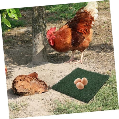 Happyyami 3pcs Washable Chicken Nesting Pads Artificial Grass Nest Box Liners for Coop Bedding Reusable Easy to Clean Comfortable for Hens to Lay Eggs