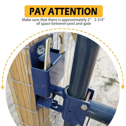 2PK S16100300 Heavy Duty Two Way Gate Latch, Blue, 1-5/8" to 2" Dia | Replaces 2 Way Gate Latch Farm Gate Latch Round Tube Gate Two Way Fence Gate Latch for Metal Gates, Farms, Ranches, Pastures - color: 2XS16100300