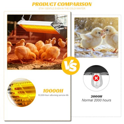 600W Chicken Coop Heater, Carbon FiberChicken Heater for Coop with Adjustable Heating Settings & Hanging Height (600W) - color: 600W