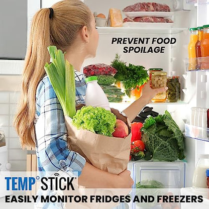 Temp Stick Remote WiFi Temperature & Humidity Sensor, Data Logger. No Subscription. 24/7 Monitor, Unlimited Text, App & Email Alerts. Made in America. Use with Alexa, IFTTT. Monitor Anywhere, Anytime - color: White