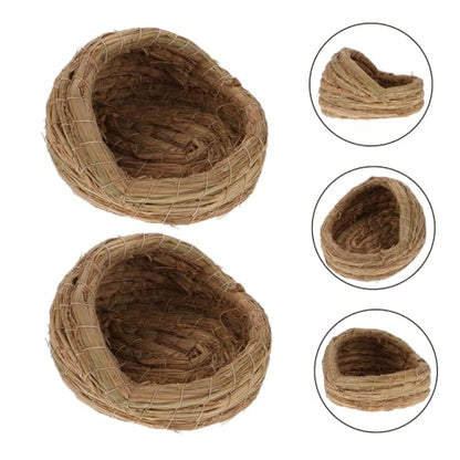 Milisten 2pcs Small Pet Sleeping House Woven Chicken Nesting Box Egg Laying Coop
