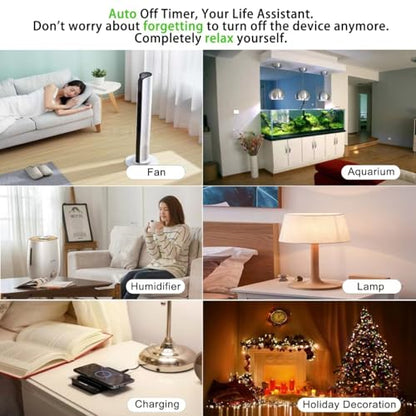 HNB Auto Off Timer for Oil Wax Warmer Burner Indoor Small Appliances Timer Plug for Electrical Outlet 5 Timing Setting 12 Hours Timed Power Switch (timer5D0.5m1pc B) - color: White B