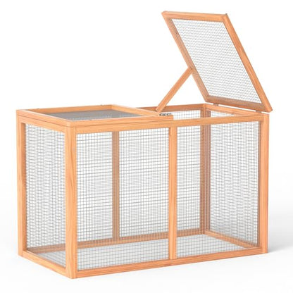 GOJOOASIS 40" Chicken Run Outdoor Wooden Chicken Coop Hen House Poultry Cage w/Wire Fence Indoor and Outdoor Use (B) - size: B