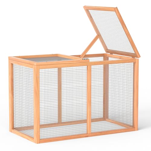 GOJOOASIS 40" Chicken Run Outdoor Wooden Chicken Coop Hen House Poultry Cage w/Wire Fence Indoor and Outdoor Use (B) - size: B