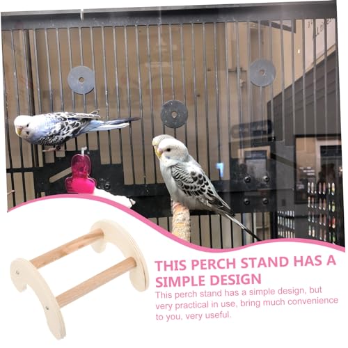 WOONEKY Bird Perch Wooden Stand for Chickens and Parrots Entertainment Roosting Platform for Bird Cage Supplies and Training Easy to Install Simple Design