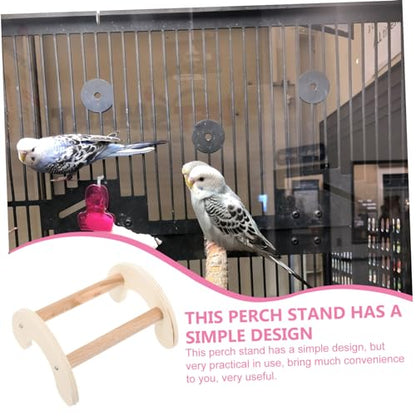 WOONEKY Bird Perch Wooden Stand for Chickens and Parrots Entertainment Roosting Platform for Bird Cage Supplies and Training Easy to Install Simple Design