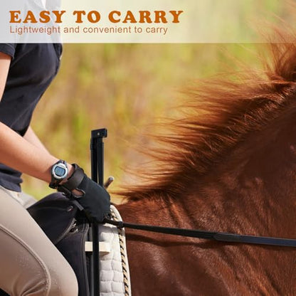 2 PCS Horse Height Measuring Kit - Foldable 91 Inch Tape & Lightweight Aluminum Stick (27.5-74.8 Inch), Accurately Measure Horse Height in Hands - style: Simple Base