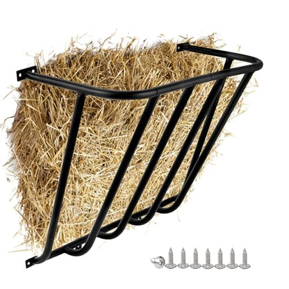 Hay Feeder Goat, 24.8 x 21.26 x 12.2 Multiple Sided Goat Hay Rack Suitable for Farms, Stables, Heavy Duty Galvanized Metal Wall Hay Rack for Sheep Horses, etc - size: 24.8 INCH