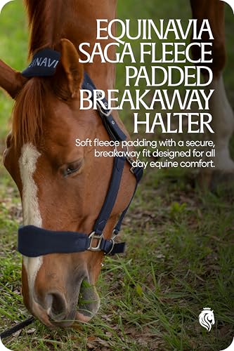 Equinavia Saga Fleece Padded Breakaway Halter - Navy - Pony - color: Navy, size: Pony