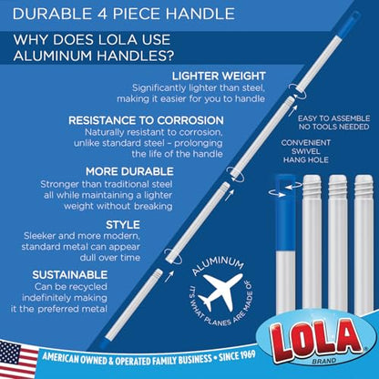 LOLA Deck Scrub Brush Outdoor Broom, Durable Bristles Remove Dirt, Grime, Grout, Leaves, Snow on Patios, Decks, Wet or Dry, 1 Count - size: 1 Count, style: Poly Fibers Deck Broom -Steel Handle
