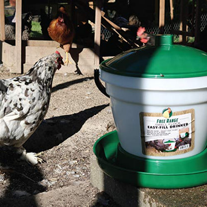 Harris Farms Large Flock Easy-Fill Poultry Drinker, Made with BPA-Free Plastic, Top Fill Design, 6.25 Gallon - size: 6.25 gallon