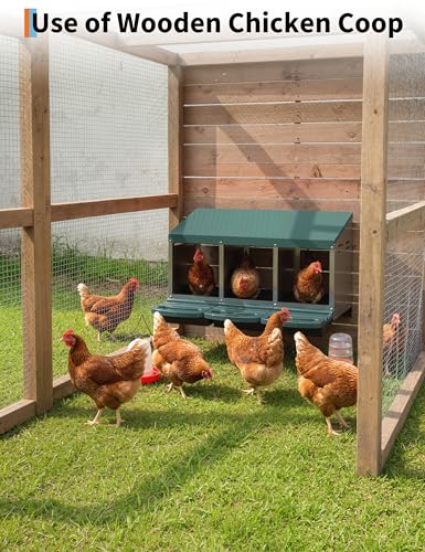 3 Hole Roll Away Chicken Nesting Box - Chickens Laying Box with Removable Tray, Easy Egg Collection & Cleaning, Metal Nesting Boxes for Backyard, Farm, Poultry Coop - color: green, size: 3 Compartment